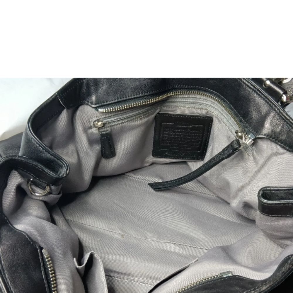 Coach Soho Black Leather Large Tote Satchel Handbag F13732 - Picture 7 of 8
